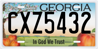 GA license plate CXZ5432