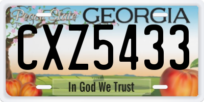 GA license plate CXZ5433