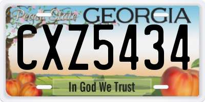 GA license plate CXZ5434