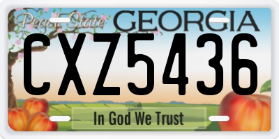 GA license plate CXZ5436