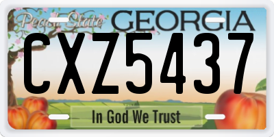 GA license plate CXZ5437
