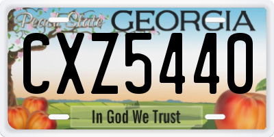 GA license plate CXZ5440