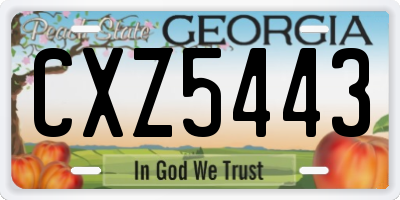 GA license plate CXZ5443