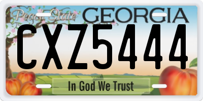 GA license plate CXZ5444