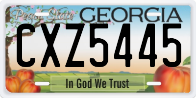 GA license plate CXZ5445