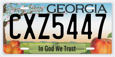 GA license plate CXZ5447