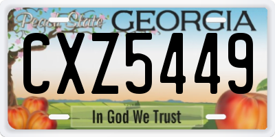 GA license plate CXZ5449