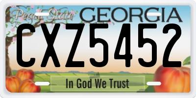 GA license plate CXZ5452