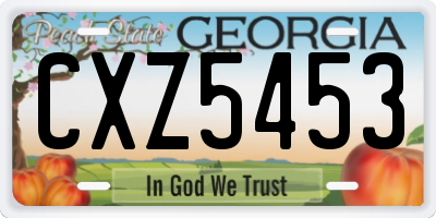 GA license plate CXZ5453