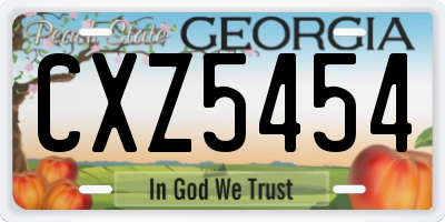 GA license plate CXZ5454