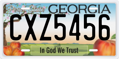 GA license plate CXZ5456