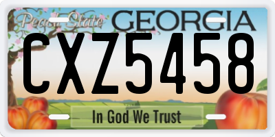 GA license plate CXZ5458