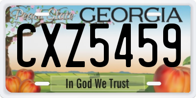 GA license plate CXZ5459