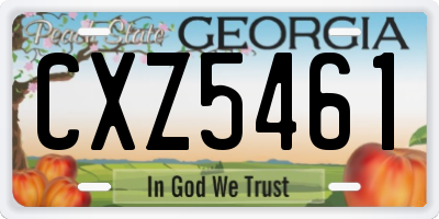 GA license plate CXZ5461