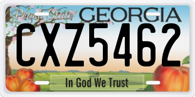 GA license plate CXZ5462