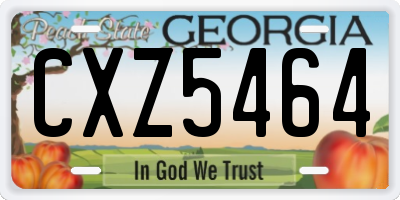 GA license plate CXZ5464