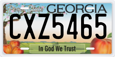 GA license plate CXZ5465