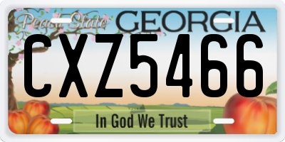 GA license plate CXZ5466
