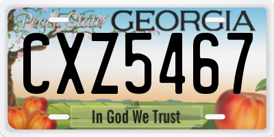 GA license plate CXZ5467