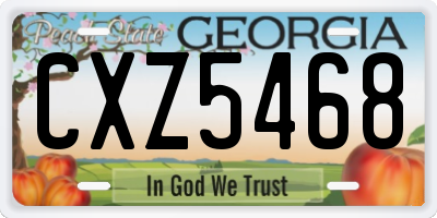 GA license plate CXZ5468