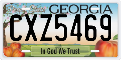 GA license plate CXZ5469