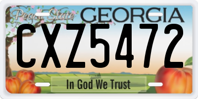 GA license plate CXZ5472