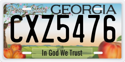 GA license plate CXZ5476
