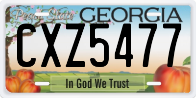 GA license plate CXZ5477