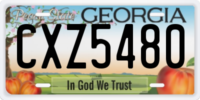 GA license plate CXZ5480