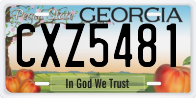 GA license plate CXZ5481