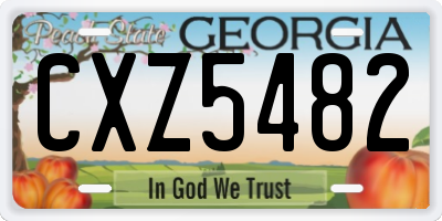 GA license plate CXZ5482