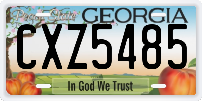 GA license plate CXZ5485