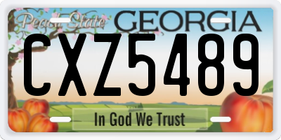 GA license plate CXZ5489