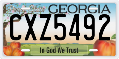 GA license plate CXZ5492