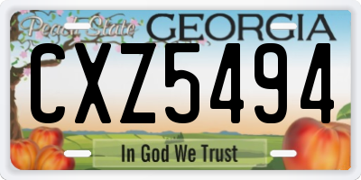GA license plate CXZ5494