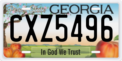 GA license plate CXZ5496