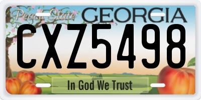 GA license plate CXZ5498