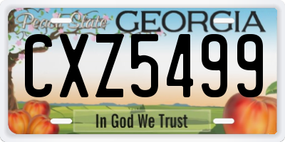 GA license plate CXZ5499