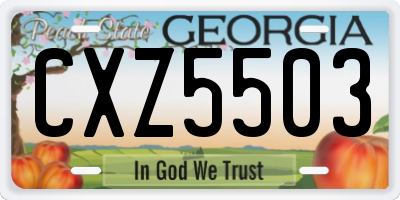 GA license plate CXZ5503