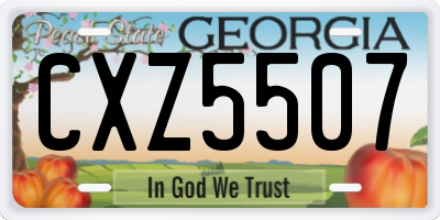 GA license plate CXZ5507