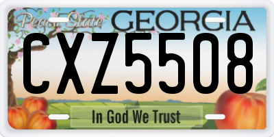 GA license plate CXZ5508