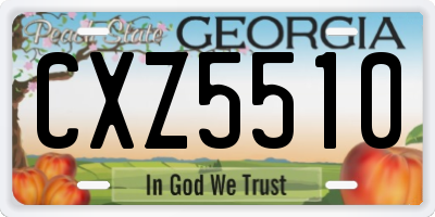 GA license plate CXZ5510