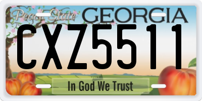 GA license plate CXZ5511