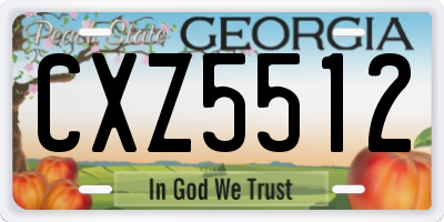 GA license plate CXZ5512