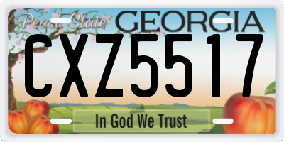 GA license plate CXZ5517