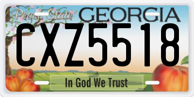 GA license plate CXZ5518