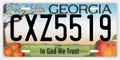 GA license plate CXZ5519