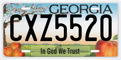 GA license plate CXZ5520