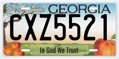 GA license plate CXZ5521