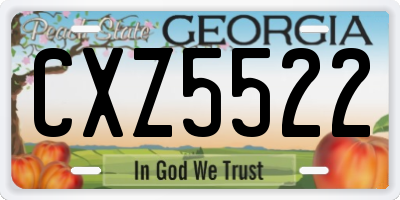 GA license plate CXZ5522